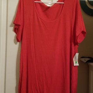 Red ribbed shirt